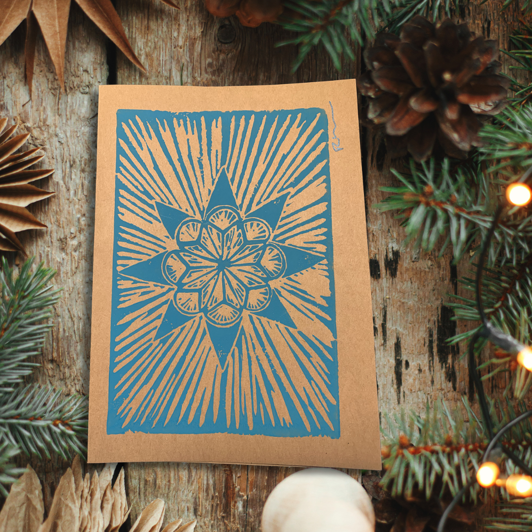 8-Pointed Star Flower Notecard