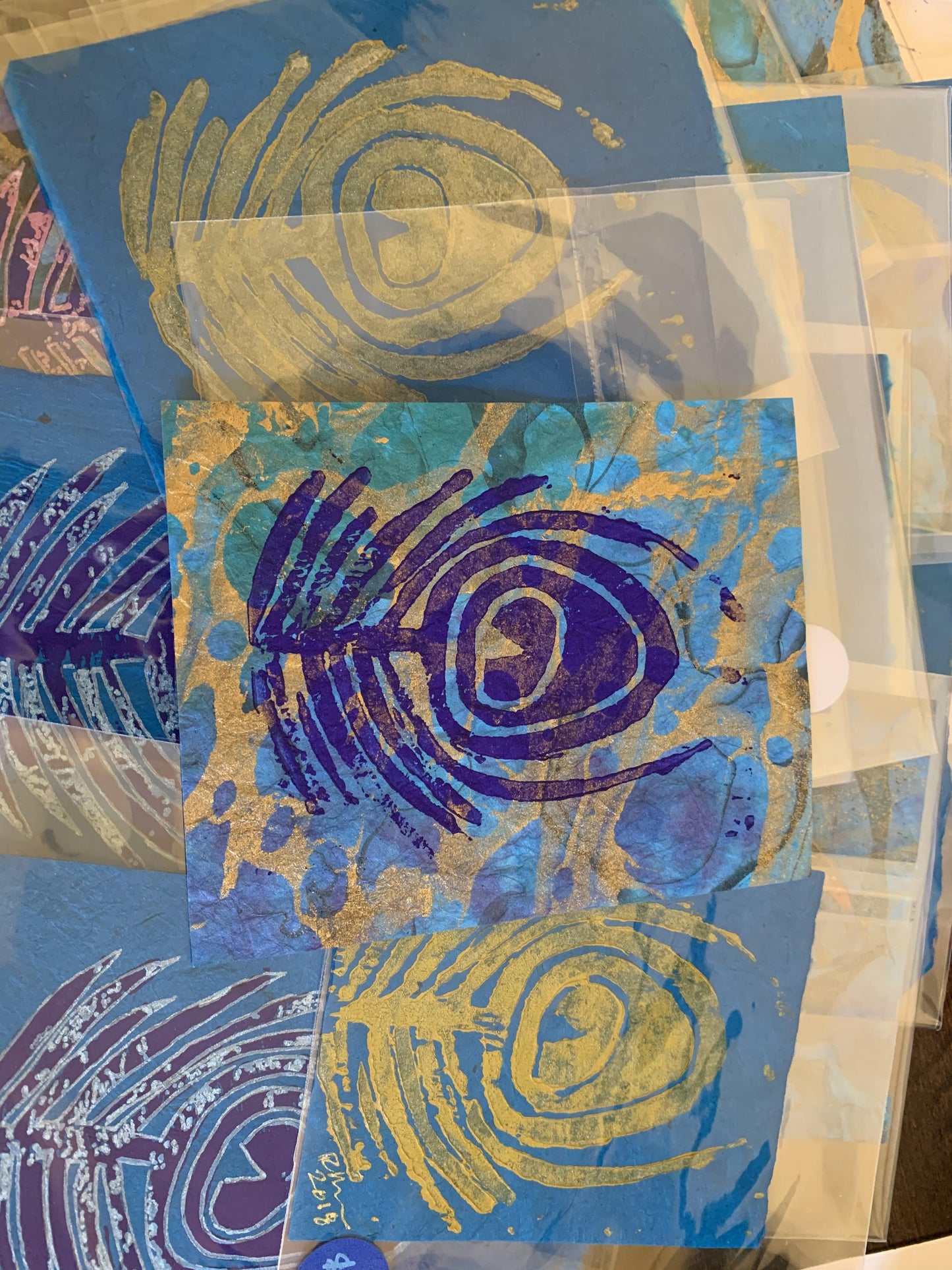 Peacock Feather - small single, various, 4x5