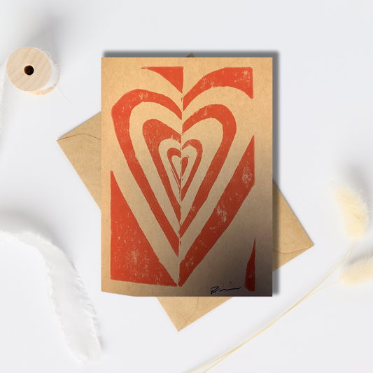 Concentric Heart Notecard