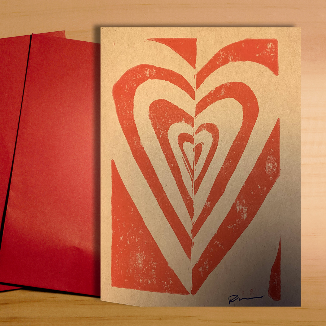 Concentric Heart Notecard