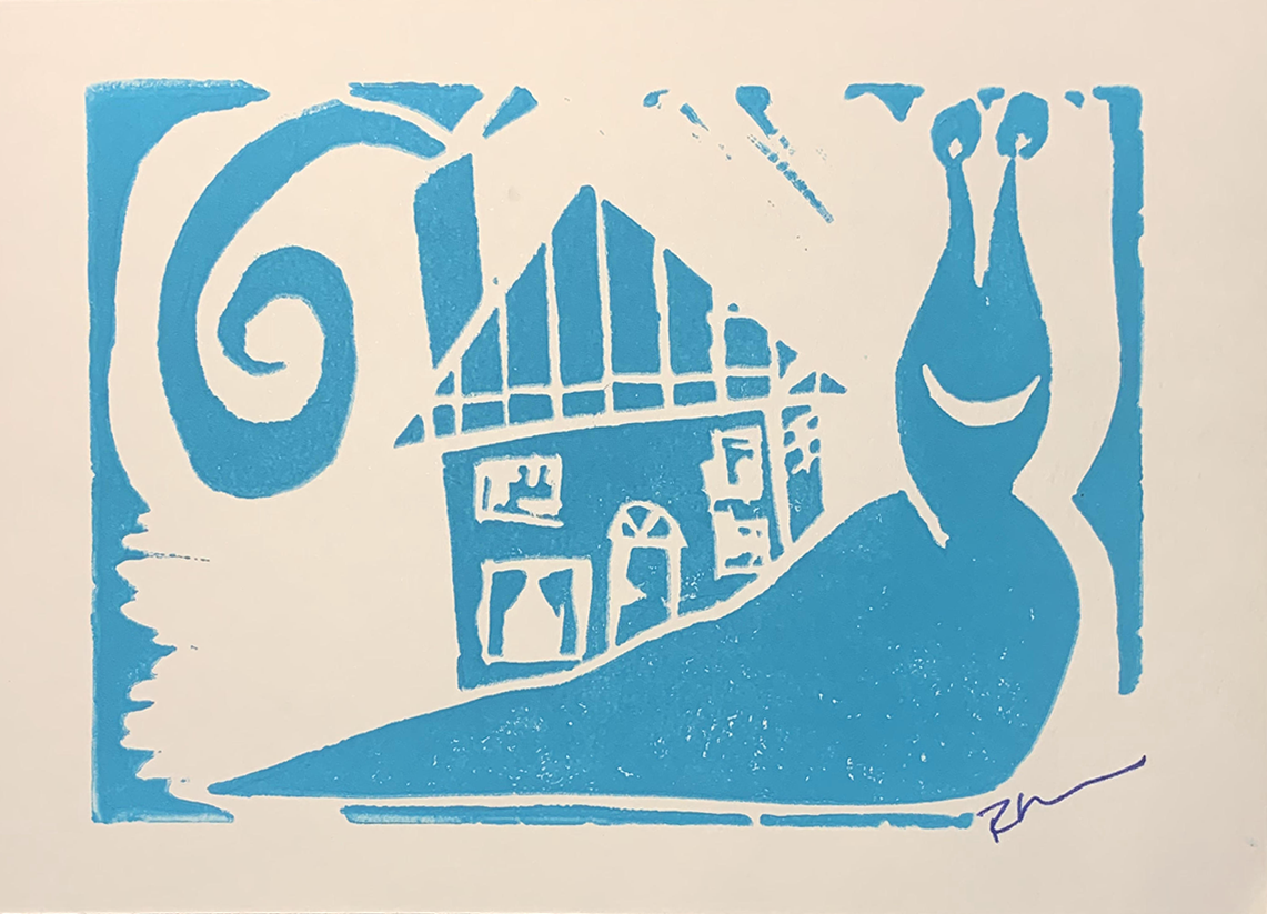 Snail Print - "We've Moved"