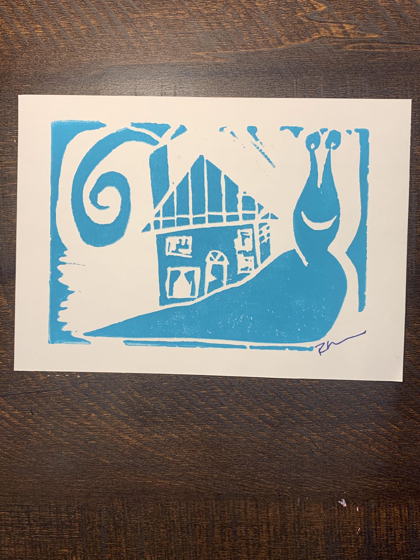 Snail Print - "We've Moved"